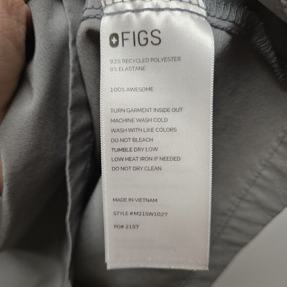 FIGS Fionlite Scrub Set Dark Sage sz Small Joggers Top Pockets, Mesh lined Gray - Picture 5 of 13